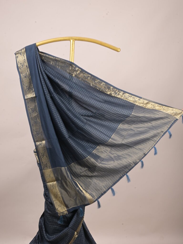 Dola silk fancy saree for women | yellow | allover stripes | party wear