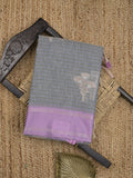 Chanderi fancy saree allover motifs with zari border with attached matching blouse