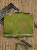 Chanderi jute fancy saree allover floral weaves with small zari border and attached plain blouse