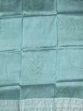 Mangalagiri fancy saree light purple color allover prints & zari border with short pallu and contrast plain blouse