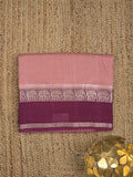 Dupion fancy saree allover checks & contrast border with zari pallu and plain blouse