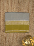 Dupion fancy saree allover checks & contrast border with zari pallu and plain blouse