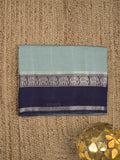 Dupion fancy saree allover checks & contrast border with zari pallu and plain blouse