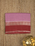 Dupion fancy saree allover checks & contrast border with zari pallu and plain blouse