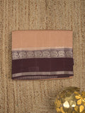 Dupion fancy saree allover checks & contrast border with zari pallu and plain blouse