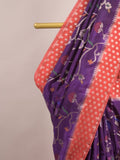 Green mango fancy saree for women | violet | zari border | contrast blouse | party wear