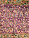 Dola silk fancy saree purple color allover weaves & weaving border with contrast pallu and attached blouse