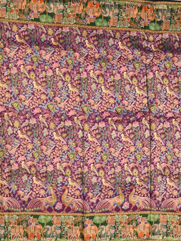 Dola silk fancy saree purple color allover weaves & weaving border with contrast pallu and attached blouse