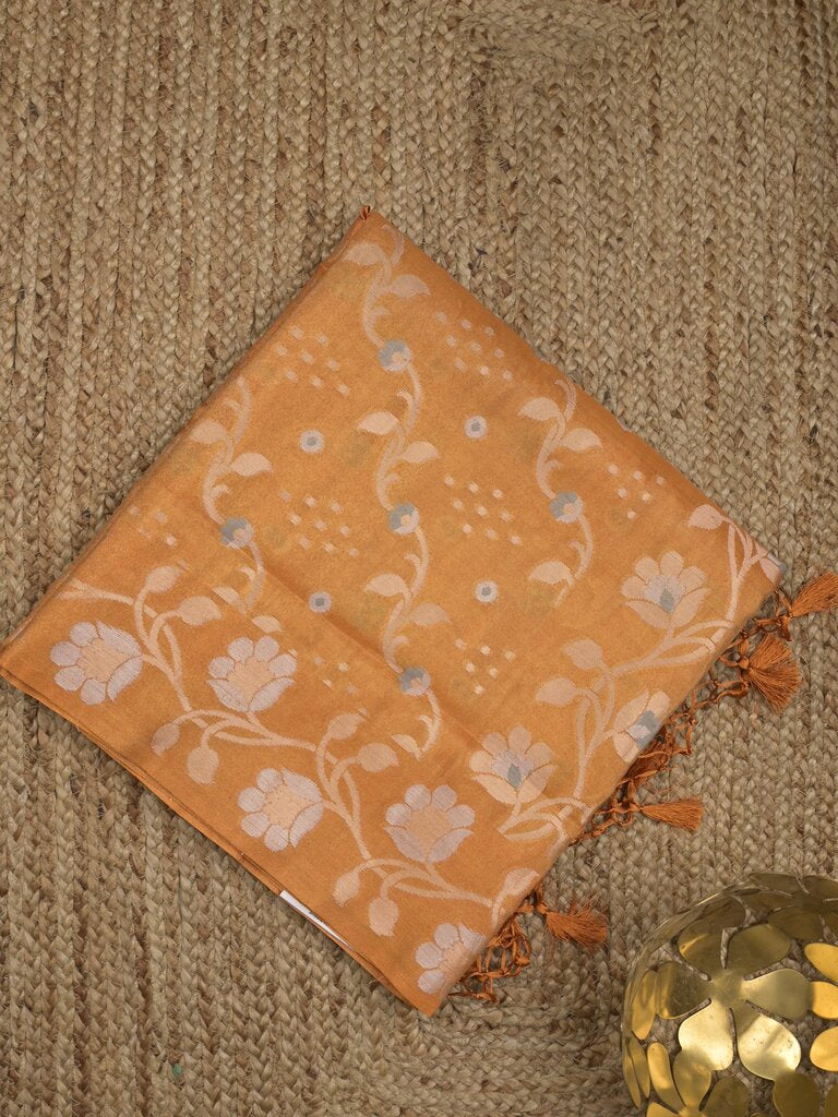 Organza tissue fancy saree allover zari weaves & zari border with self pallu and plain tissue blouse