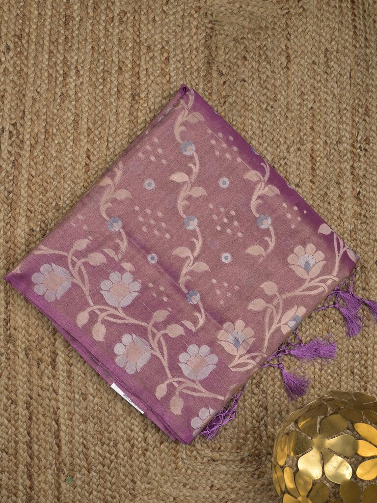 Organza tissue fancy saree allover zari weaves & zari border with self pallu and plain tissue blouse