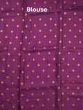 Dola silk fancy saree purple color allover weaves & weaving border with contrast pallu and attached blouse