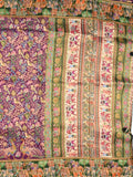 Dola silk fancy saree purple color allover weaves & weaving border with contrast pallu and attached blouse