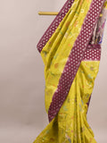 Green mango fancy saree for women | violet | zari border | contrast blouse | party wear