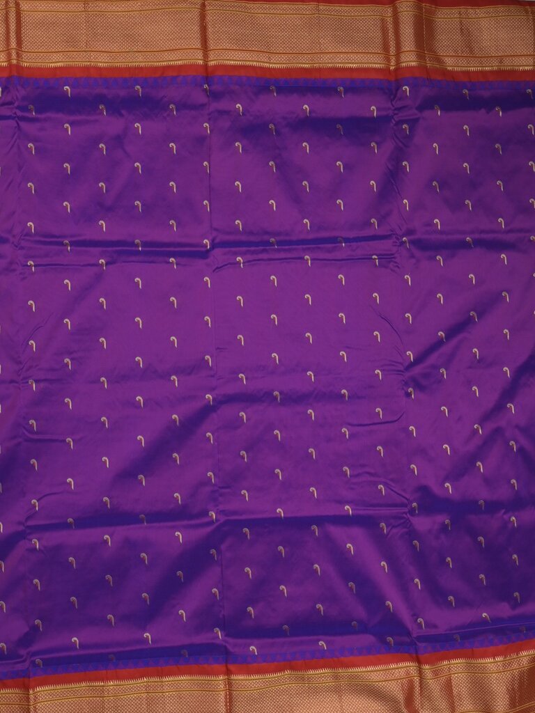 Narayanpet pattu saree allover zari motifs with paithani pallu and contrast blouse