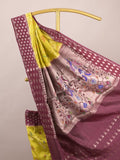 Green mango fancy saree for women | violet | zari border | contrast blouse | party wear