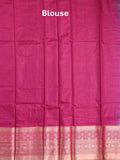 Banaras fancy saree royal blue color allover zari motifs & zari border with rich contrast pallu and plain blouse