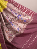 Green mango fancy saree for women | violet | zari border | contrast blouse | party wear