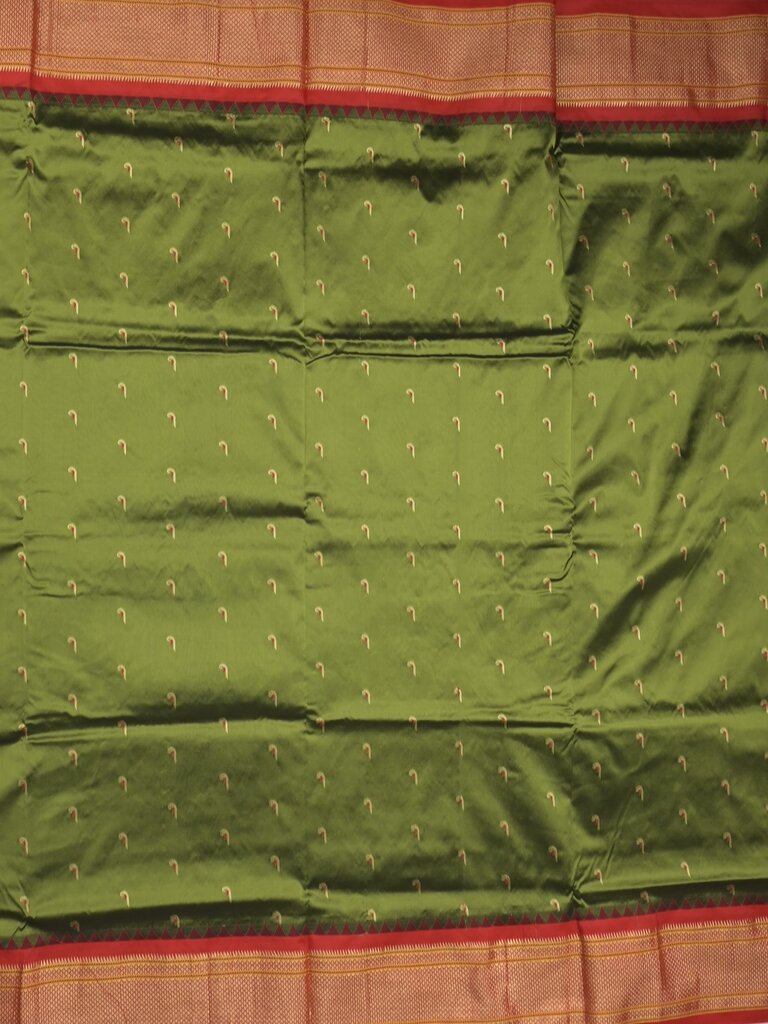 Narayanpet pattu saree allover zari motifs with paithani pallu and contrast blouse