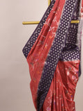 Green mango fancy saree for women | violet | zari border | contrast blouse | party wear