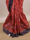 Green mango fancy saree for women | violet | zari border | contrast blouse | party wear