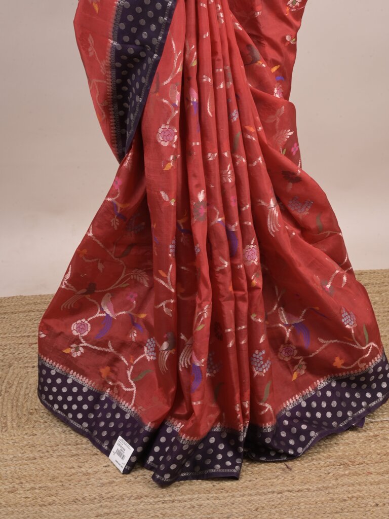 Green mango fancy saree for women | violet | zari border | contrast blouse | party wear