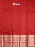 Banaras fancy saree dark green color allover zari motifs & zari border with rich contrast pallu and plain blouse