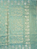 Organza tissue fancy saree allover zari weaves & zari border with self pallu and plain tissue blouse