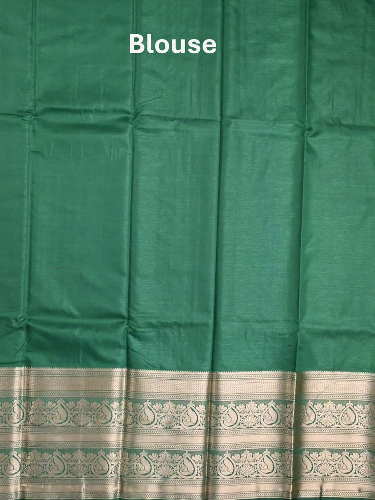 Banaras fancy saree purple color allover zari motifs & zari border with rich contrast pallu and plain blouse