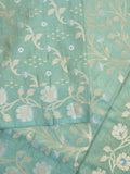 Organza tissue fancy saree allover zari weaves & zari border with self pallu and plain tissue blouse