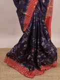 Green mango fancy saree for women | violet | zari border | contrast blouse | party wear