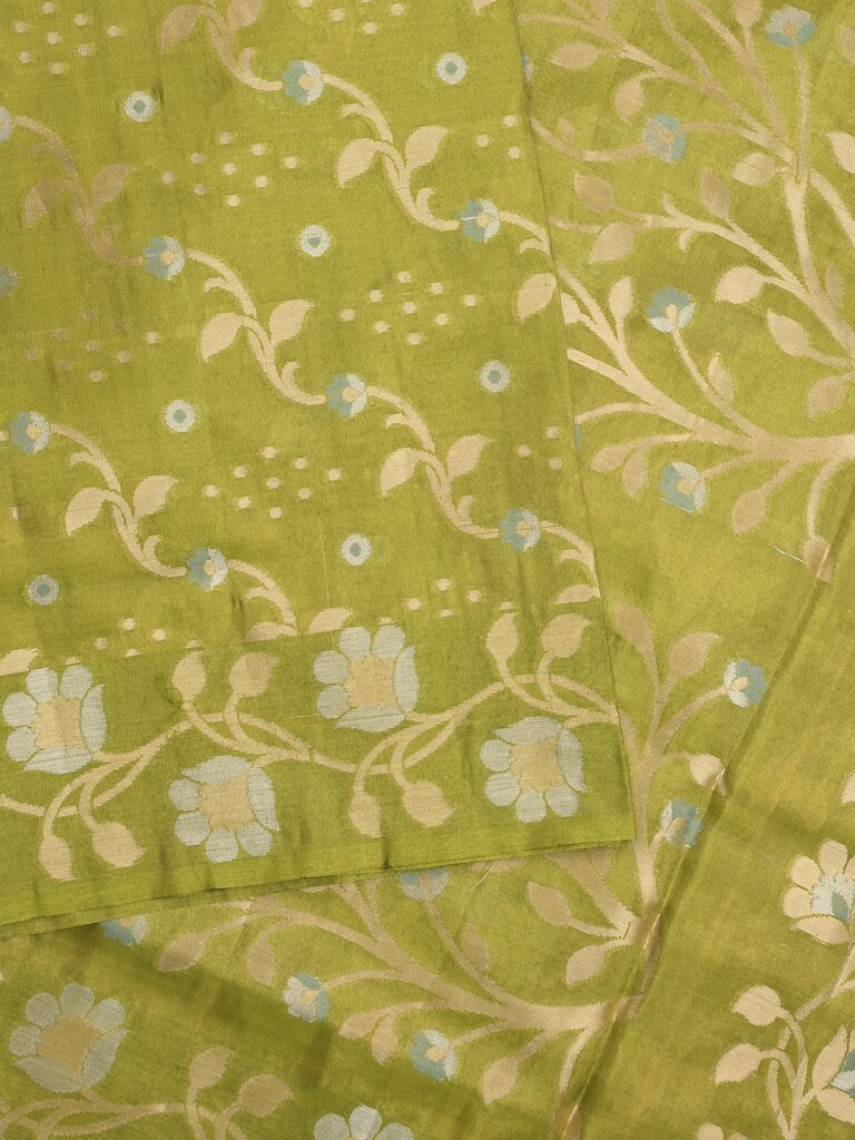 Organza tissue fancy saree allover zari weaves & zari border with self pallu and plain tissue blouse