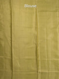 Organza tissue fancy saree allover zari weaves & zari border with self pallu and plain tissue blouse