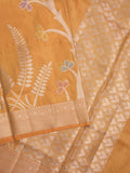 Organza tissue fancy saree allover zari weaves & zari border with self pallu and plain tissue blouse