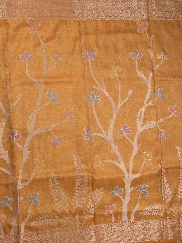 Organza tissue fancy saree allover zari weaves & zari border with self pallu and plain tissue blouse