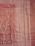 Organza tissue fancy saree allover zari weaves & zari border with self pallu and plain tissue blouse