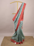 Green mango fancy saree for women | violet | zari border | contrast blouse | party wear