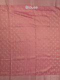 Organza tissue fancy saree allover zari weaves & zari border with self pallu and plain tissue blouse