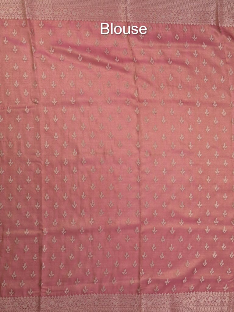 Organza tissue fancy saree allover zari weaves & zari border with self pallu and plain tissue blouse