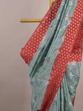 Green mango fancy saree for women | violet | zari border | contrast blouse | party wear