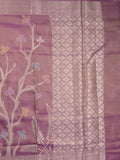 Organza tissue fancy saree allover zari weaves & zari border with self pallu and plain tissue blouse