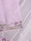 Chanderi fancy saree allover motifs with zari border with attached matching blouse
