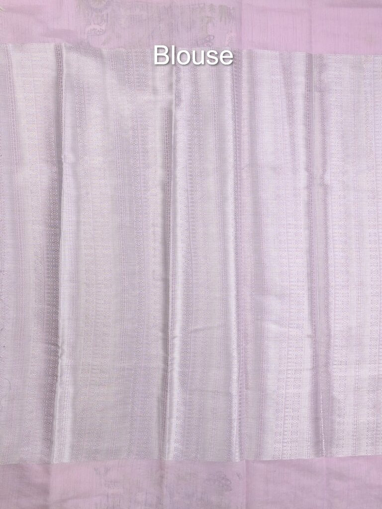 Chanderi fancy saree allover motifs with zari border with attached matching blouse