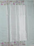 Chanderi fancy saree allover motifs with zari border with attached matching blouse