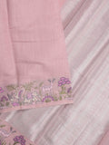 Chanderi fancy saree allover motifs with zari border with attached matching blouse