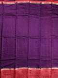 Maheshwari fancy saree violet color allover plain & zari border with zari pallu and contrast plain blouse