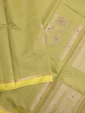 Chanderi fancy saree allover motifs with zari border with attached matching blouse