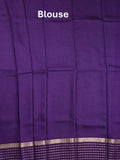 Maheshwari fancy saree sky blue color allover plain & zari border with zari pallu and contrast plain blouse