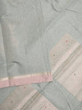 Chanderi fancy saree allover motifs with zari border with attached matching blouse