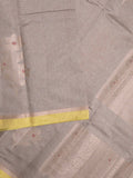 Chanderi fancy saree allover motifs with zari border with attached matching blouse
