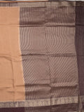 Dupion fancy saree allover checks & contrast border with zari pallu and plain blouse